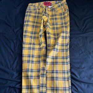 Tripp NYC Mens Yellow Plaid Size 30X31